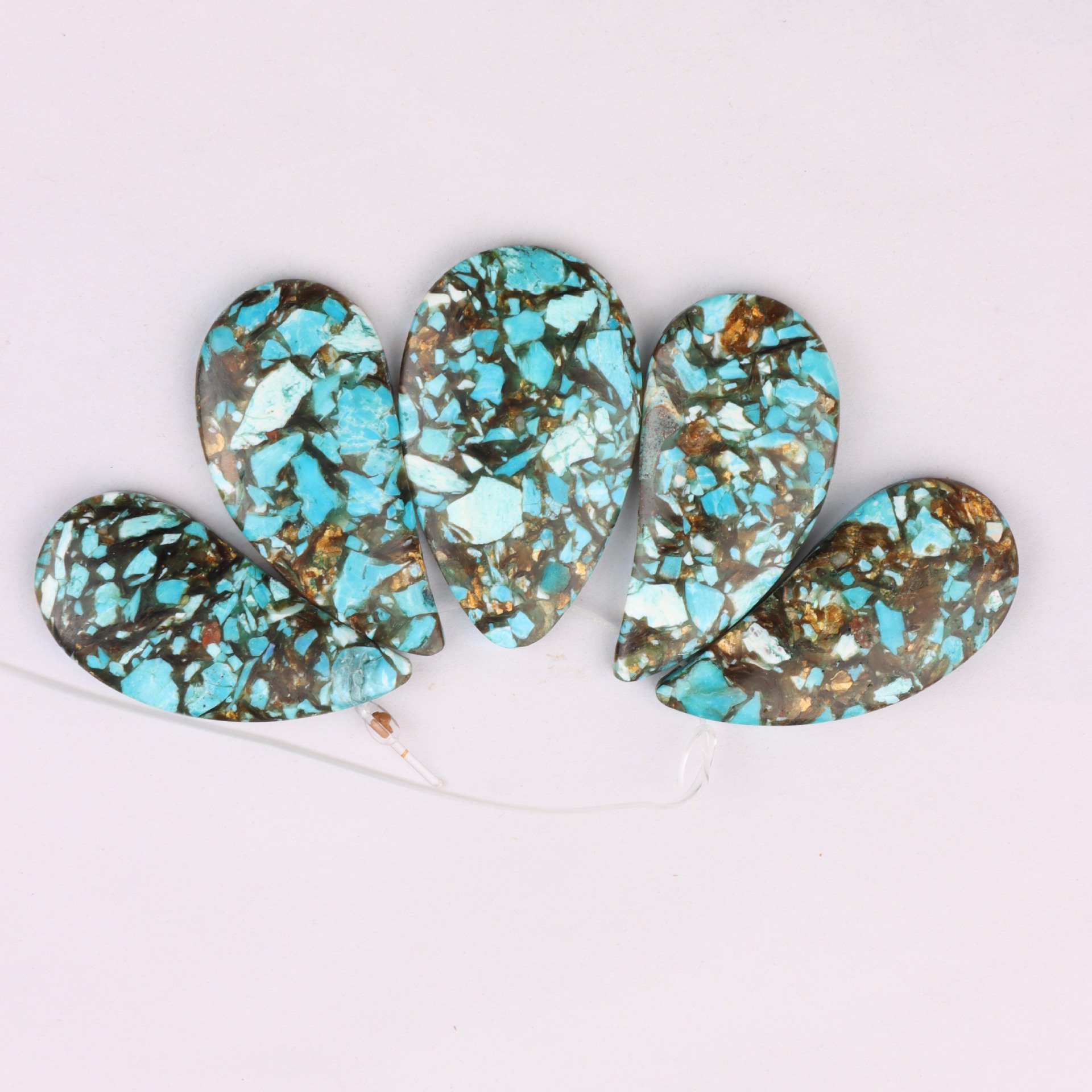 Golden bronze turquoise blue