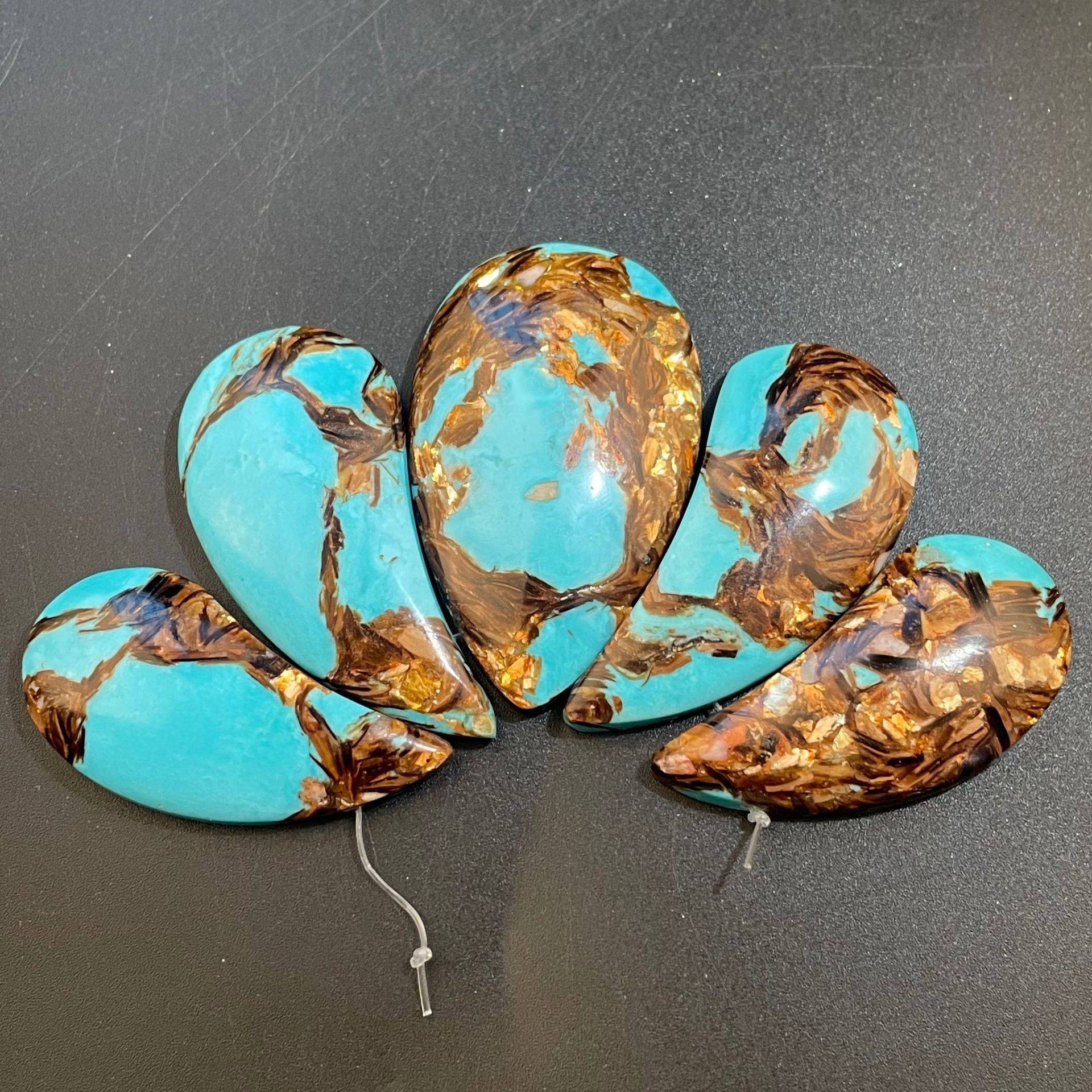 Golden bronze turquoise