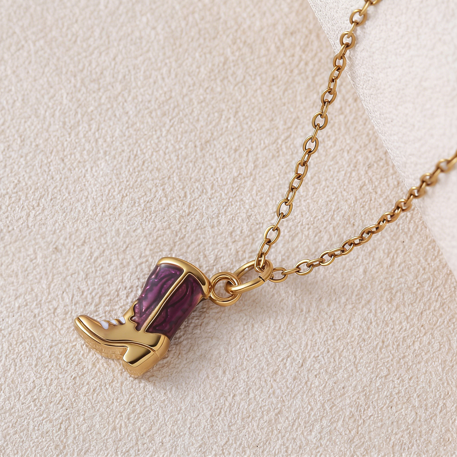 13*11mm purple boots necklace nap01-3