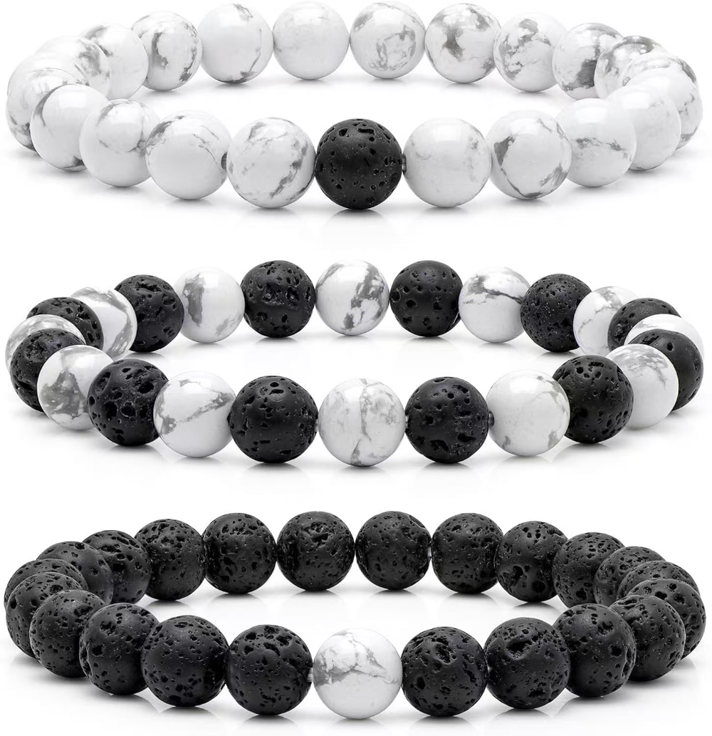 Howlite Lava stone 3-pcs set
