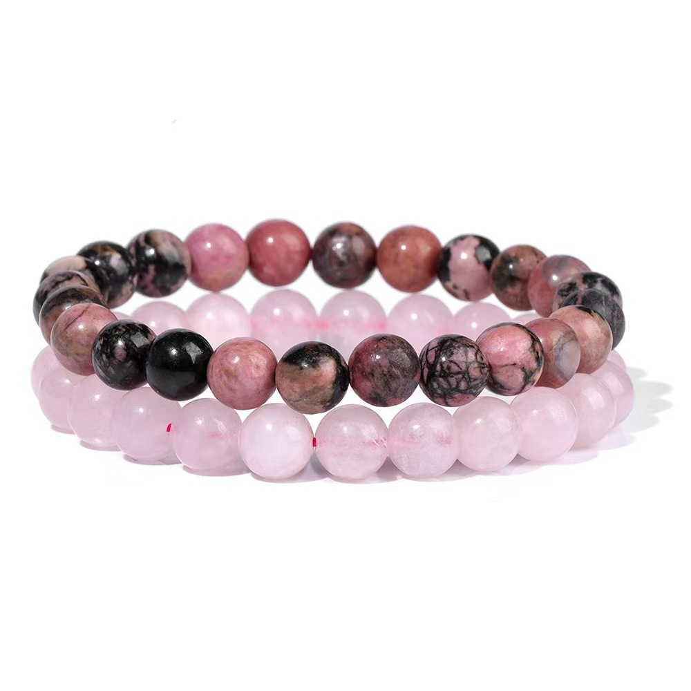 8mm Rose quartz Rhodonite