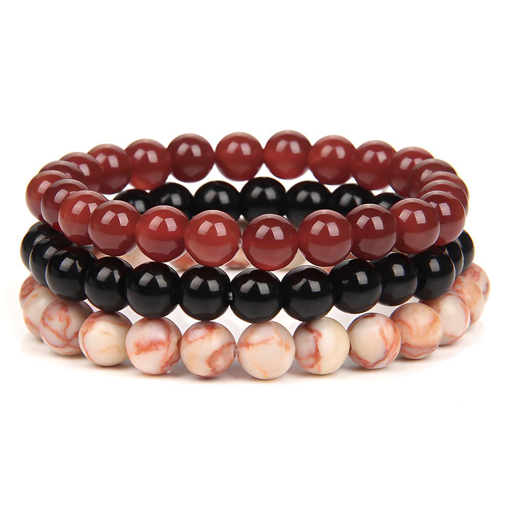 8mm Red agate Blackstone Red network stone