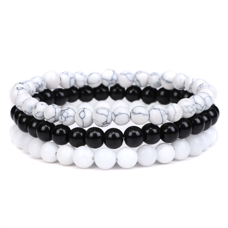 6mm Howlite Blackstone White porcelain