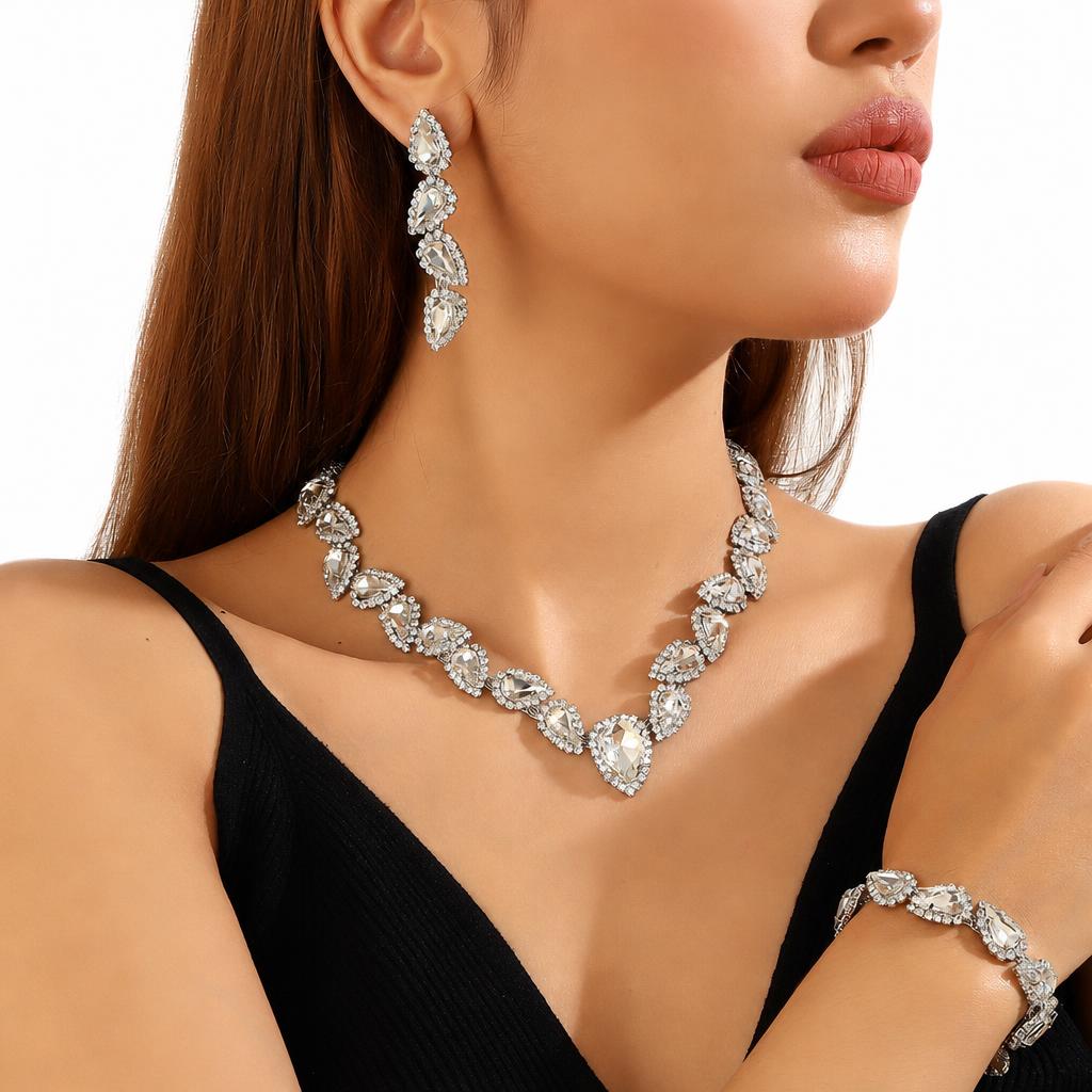 Jxjl21375-white crystal three-piece set