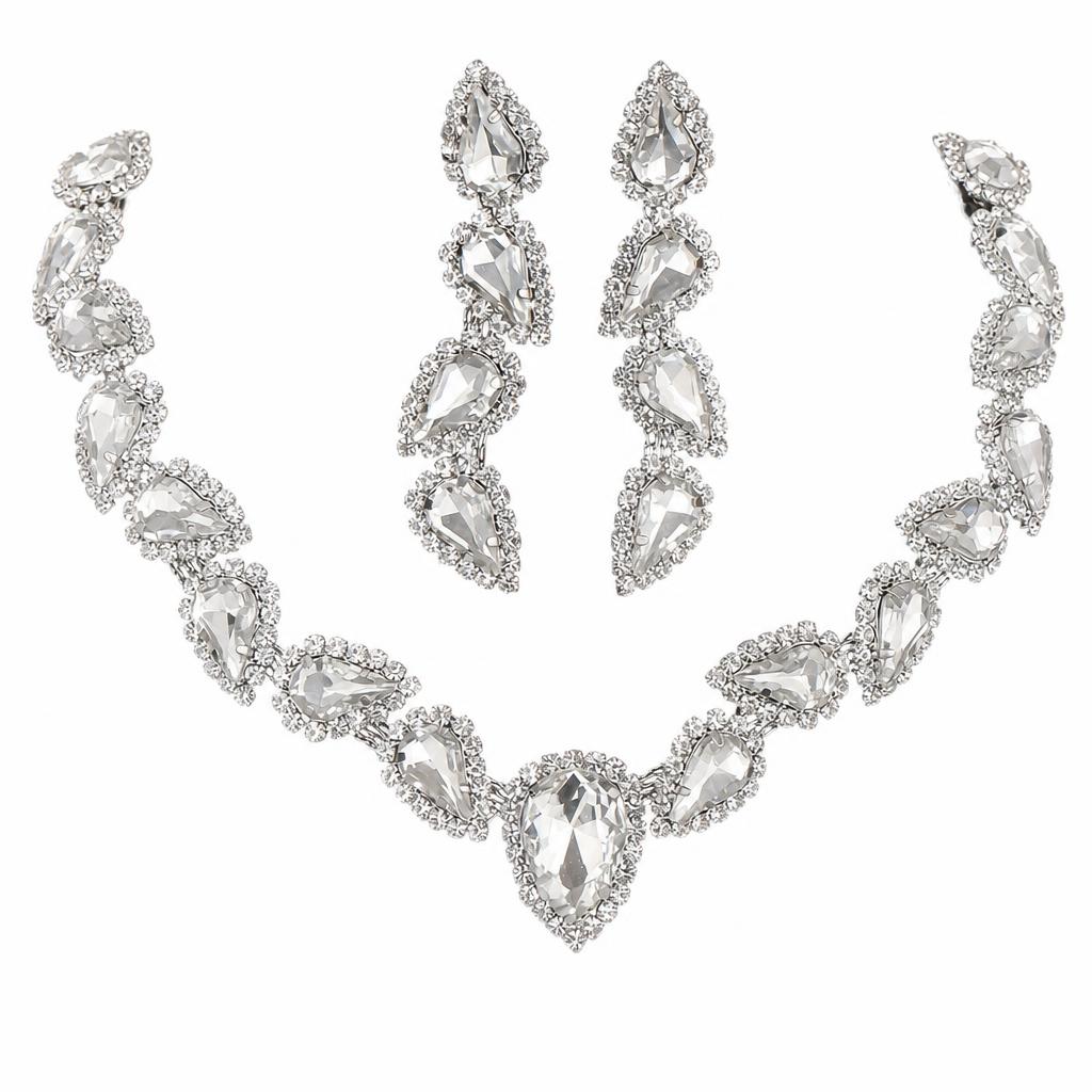 Jxjl21375-white crystal two-piece set