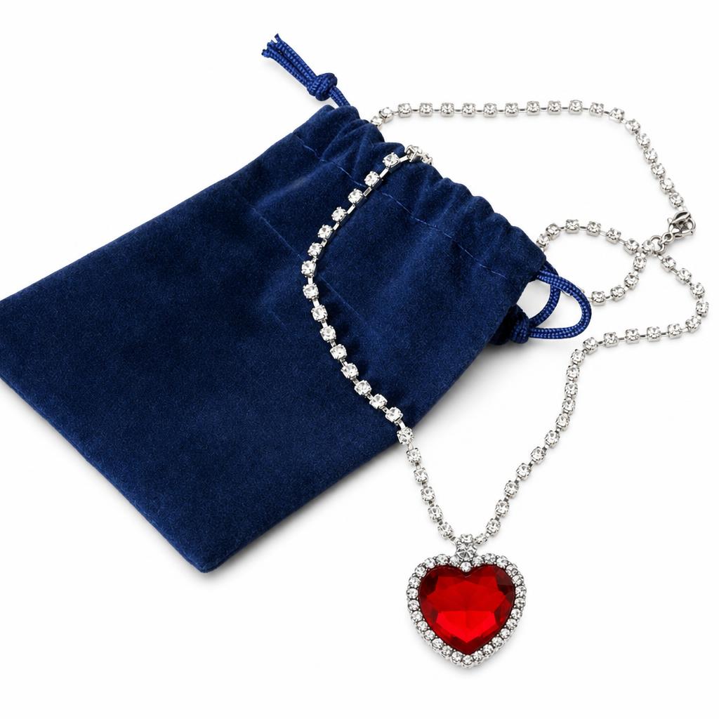 Large size 3.5*4 red bag necklace 002
