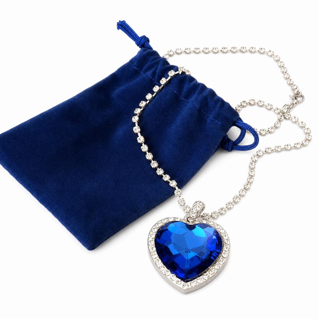 Large size 3.5*4 blue bag necklace 002