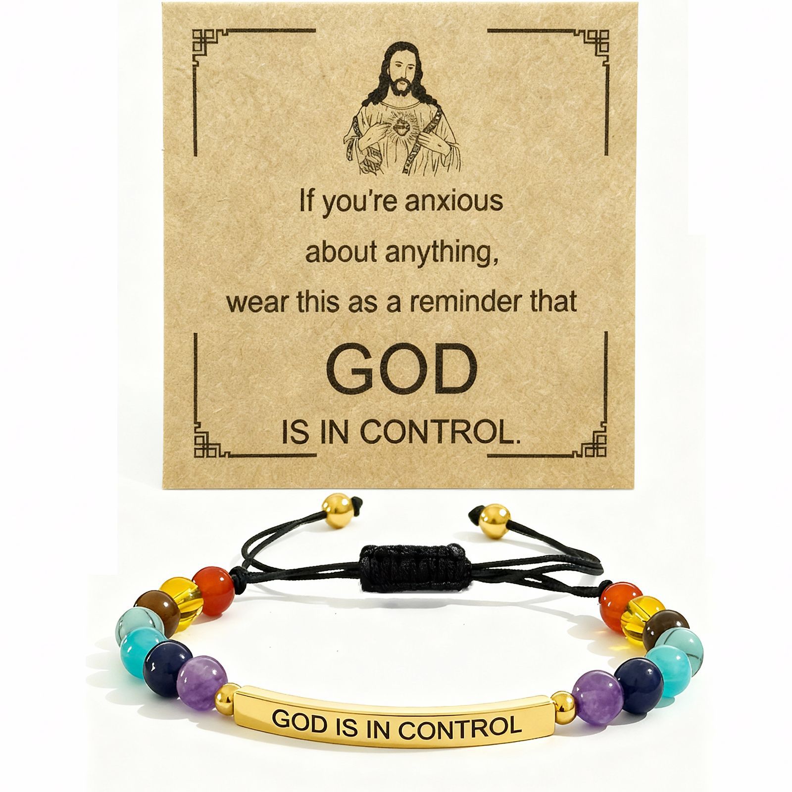 God elbow colorful stone bracelet gold