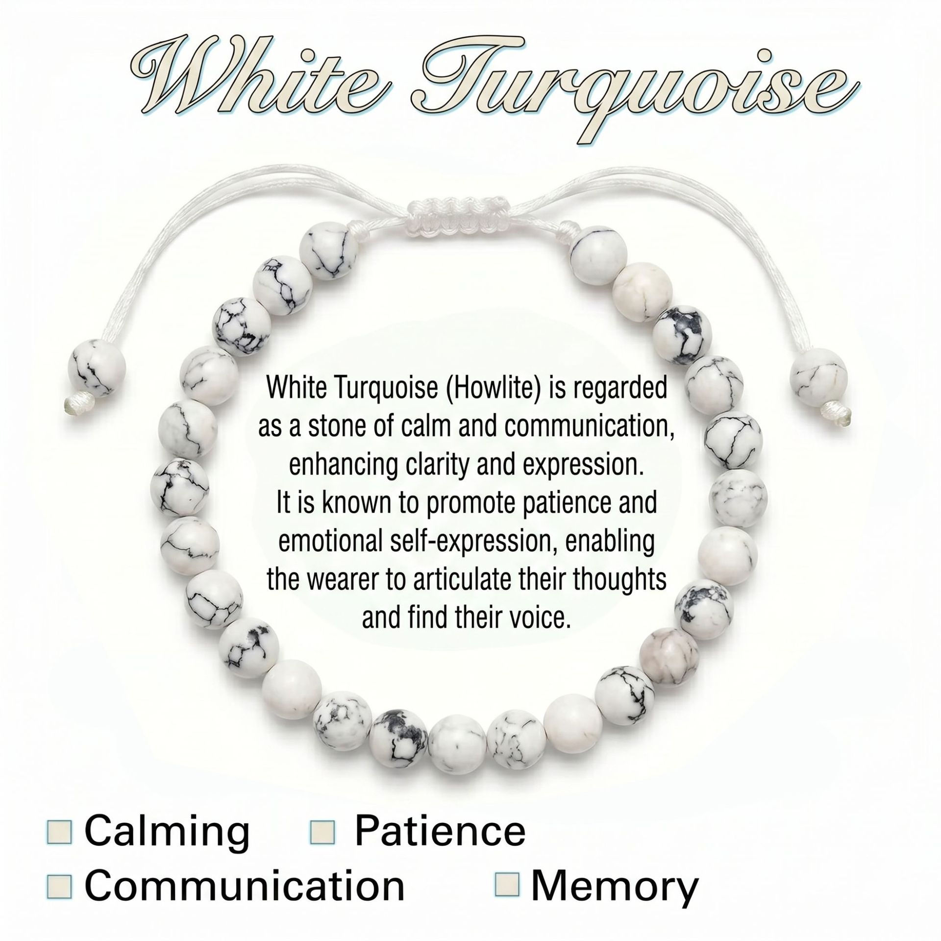 White turquoise beaded bracelet