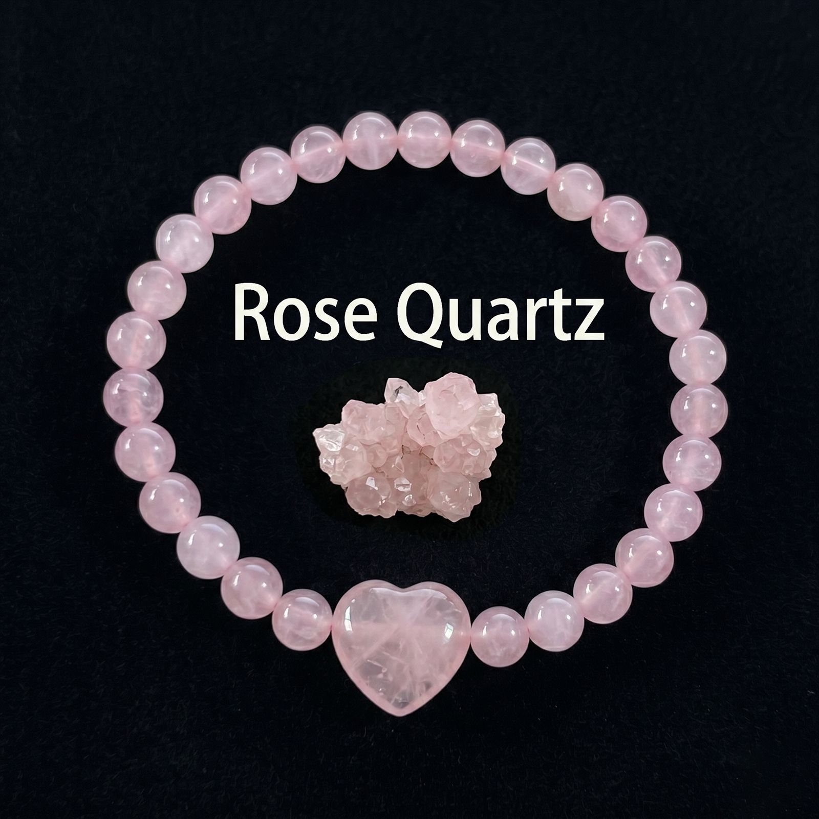 Love pendant rose quartz bracelet