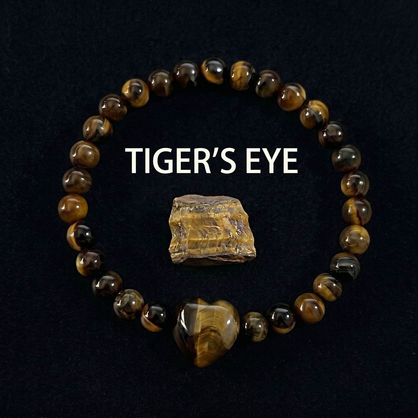 Love pendant tiger eye stone bracelet