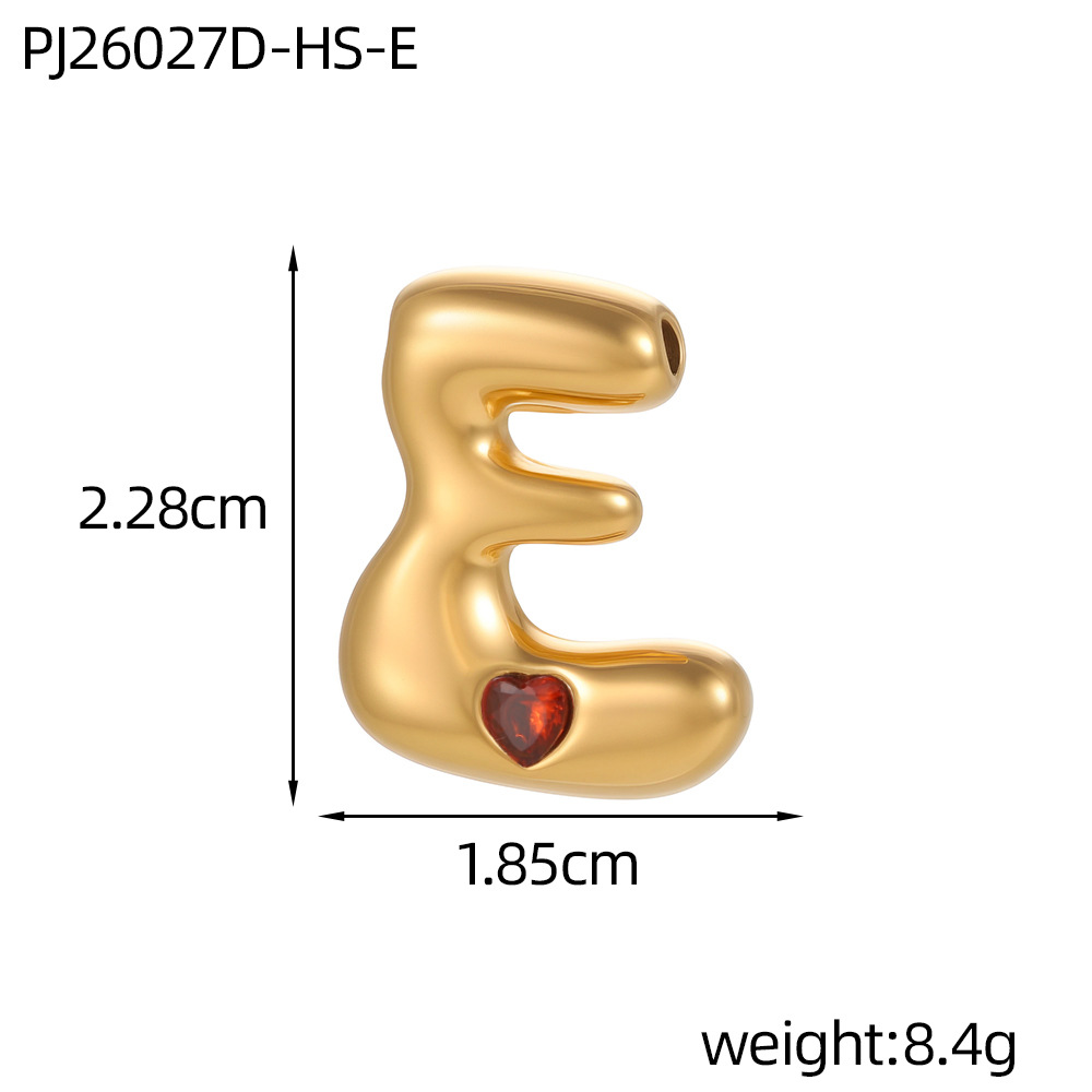 Red zirconium letter-e (inner hole diameter 3mm)