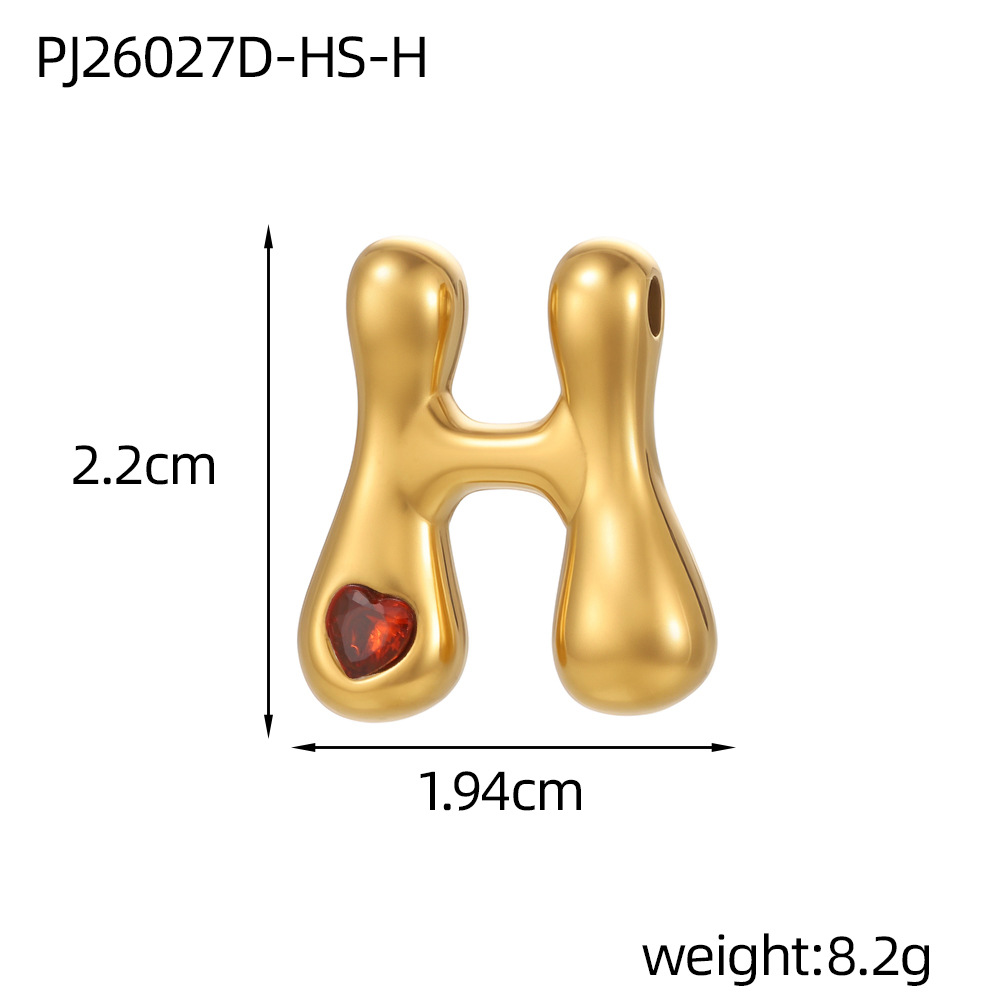 Red zirconium letter-h (inner hole diameter 3mm)