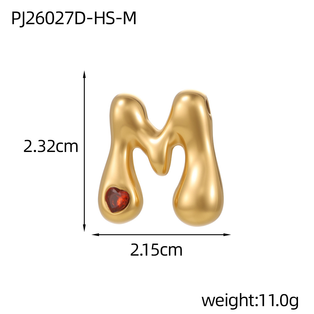 Red zirconium letter-m (inner hole diameter 3mm)