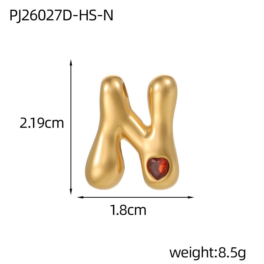 Red zirconium letter-n (inner hole diameter 3mm)