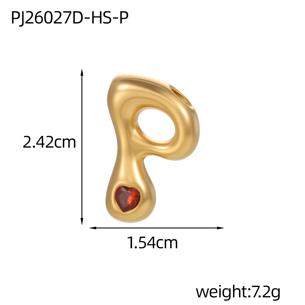 Red zirconium letter-p (inner hole diameter 3mm)