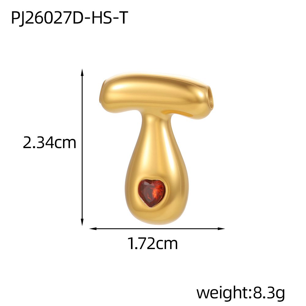 Red zirconium letter-t (inner hole diameter 3mm)