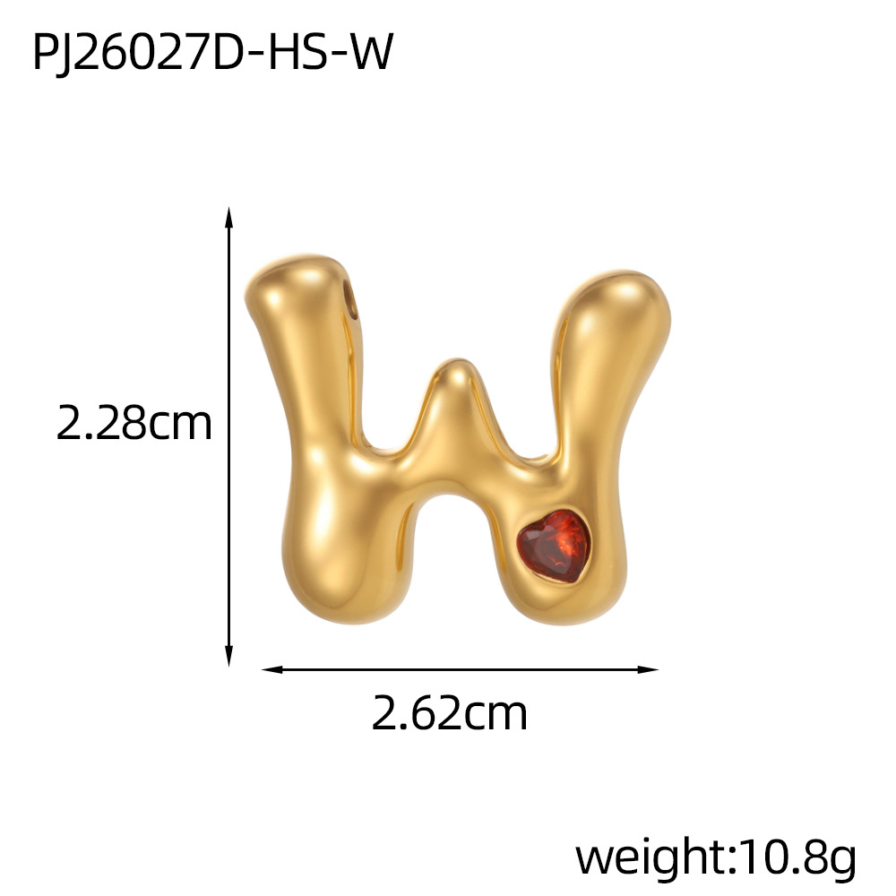 Red zirconium letter-w (inner hole diameter 3mm)