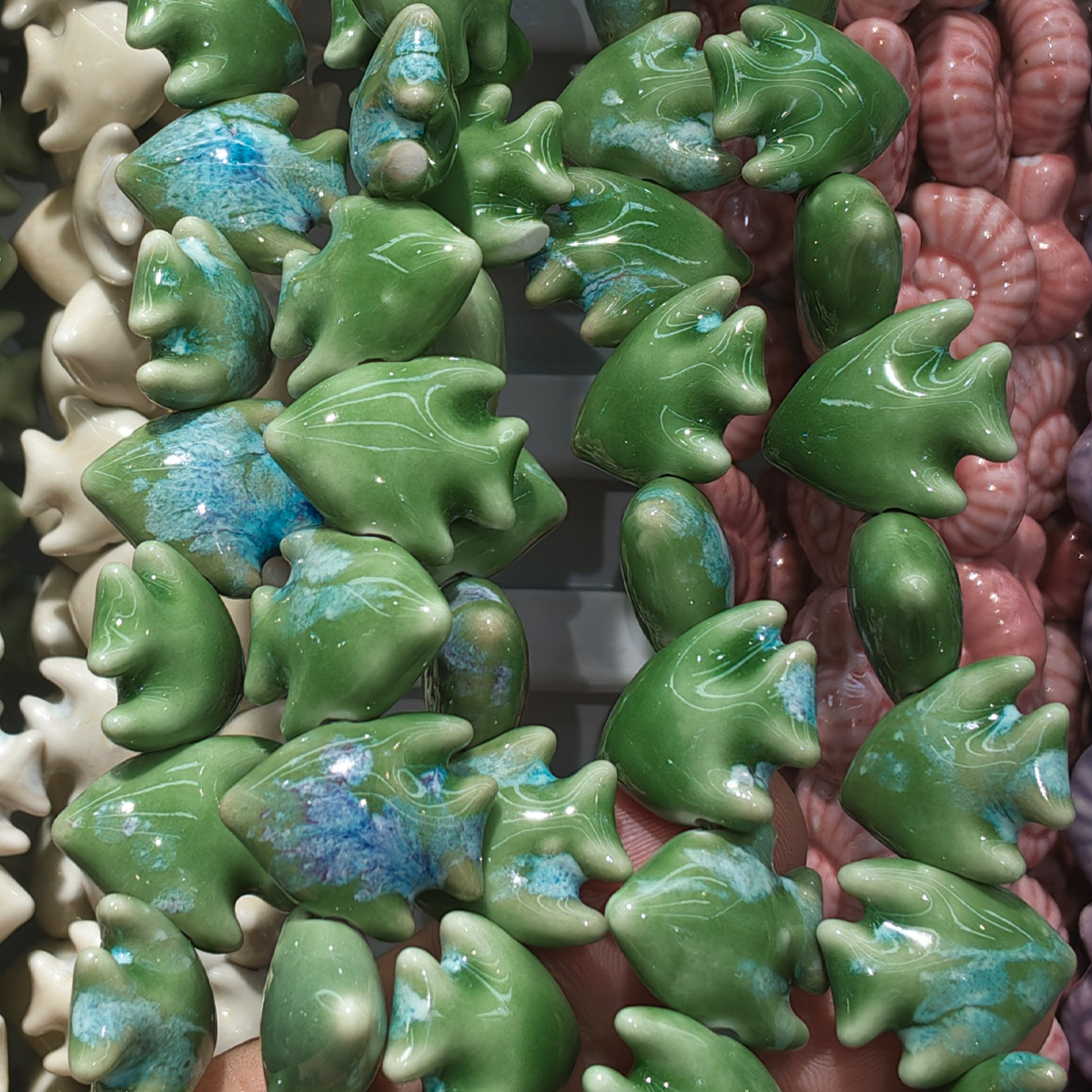 The kiln turns emerald green