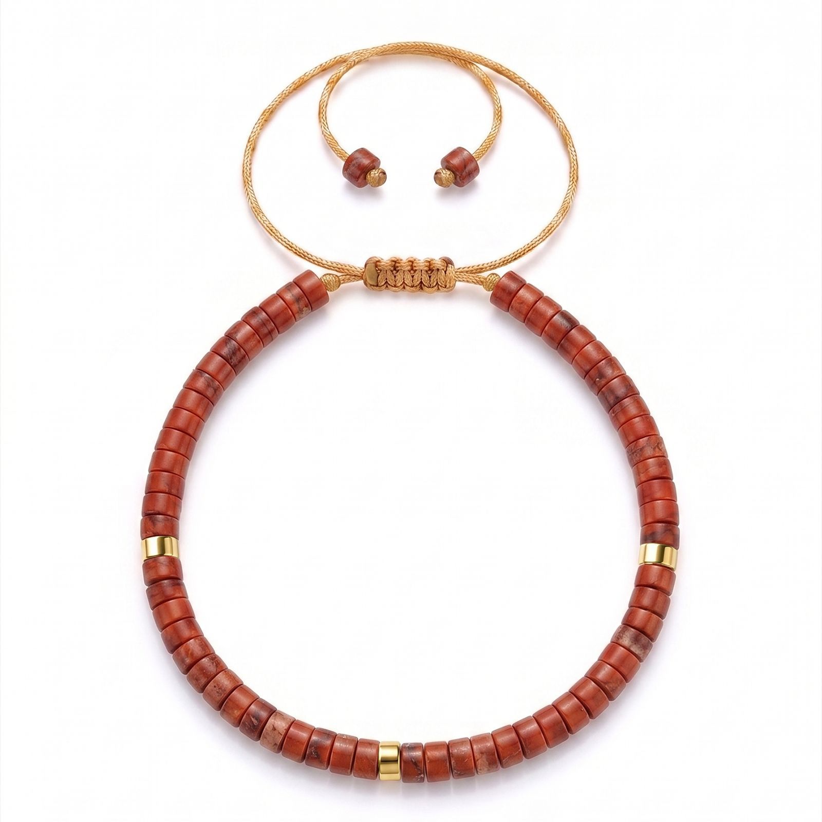 Natural stone red stone beaded bracelet