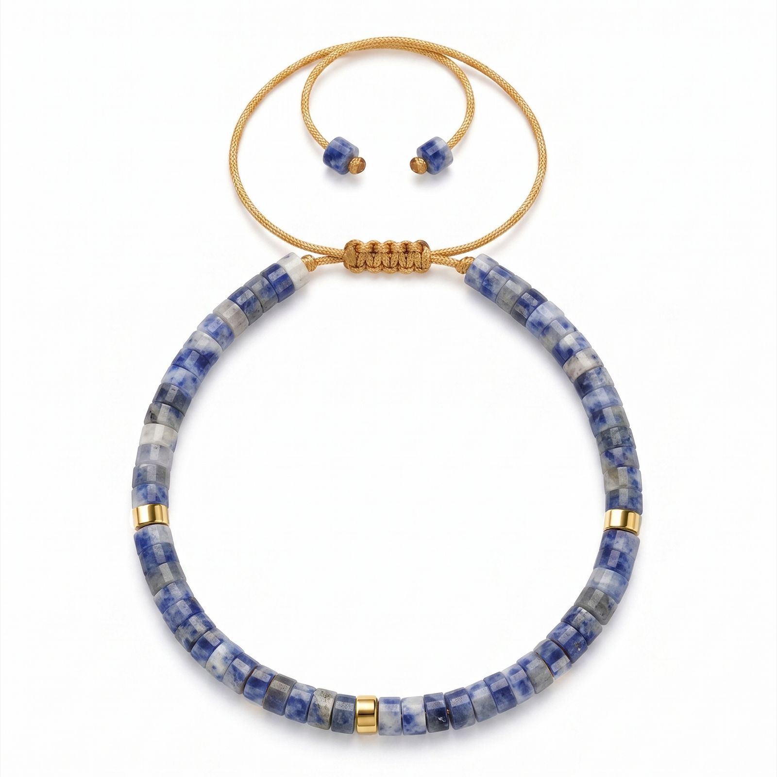 Natural stone blue bead bracelet