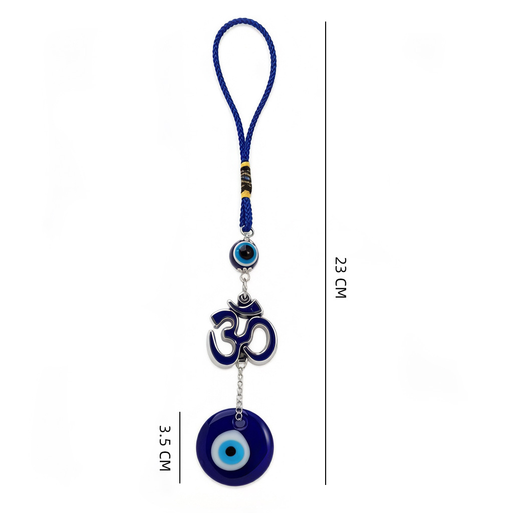 Sanskrit symbol blue rope pendant