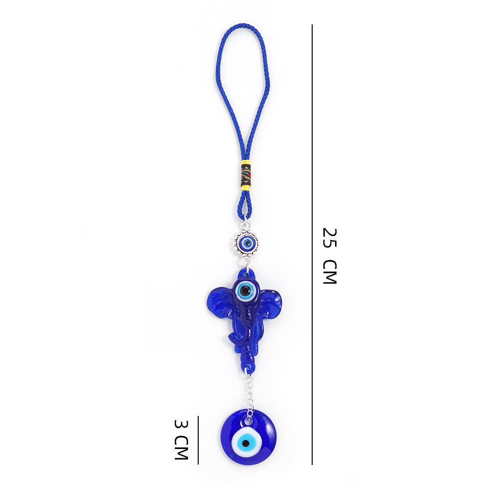 Elephant blue rope pendant
