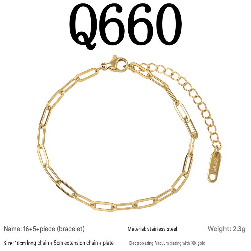 Q660/16 5piece bracelet/empty plated with 18k real gold