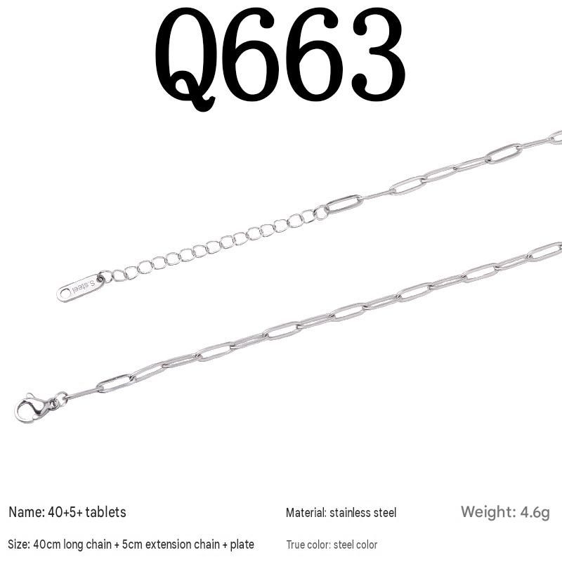 Q663/40 5piece necklace/steel color