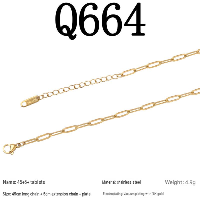 Q664/45 5piece necklace/empty plated with 18k real gold