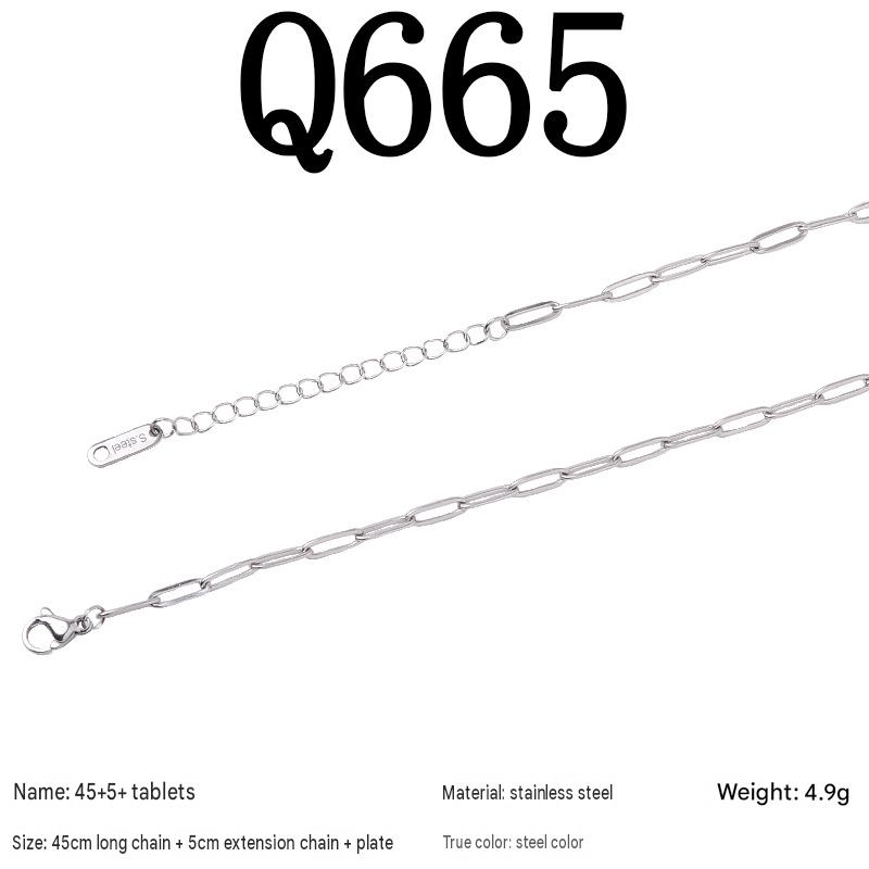 Q665/45 5piece necklace/steel color
