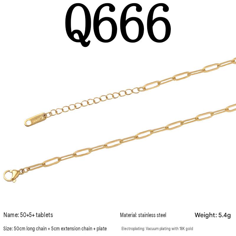 Q666/50 5piece necklace/empty plated with 18k real gold
