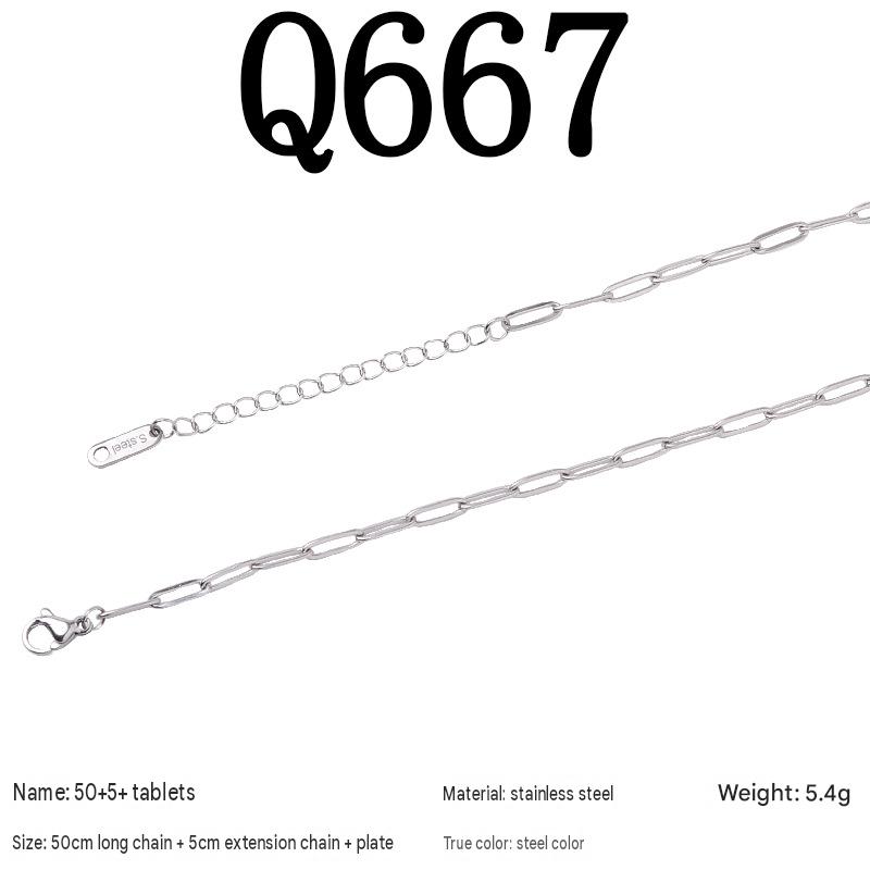 Q667/50 5piece necklace/steel color