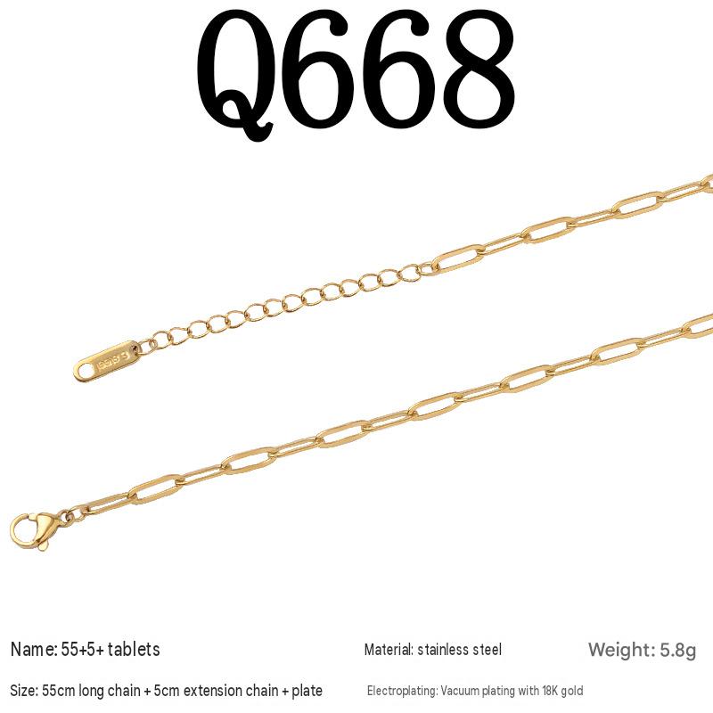 Q668/55 5piece necklace/empty plated with 18k real gold