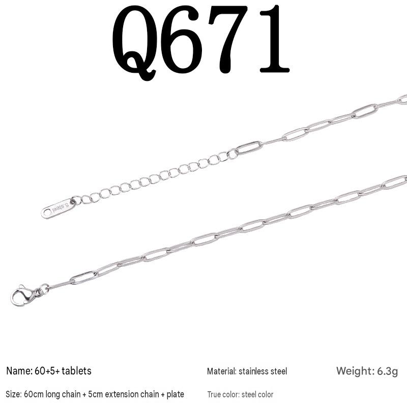 Q671/60 5piece necklace/steel color
