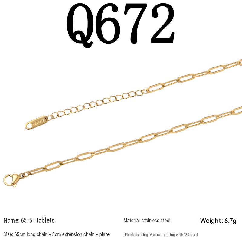 Q672/65 5piece necklace/empty plated with 18k real gold
