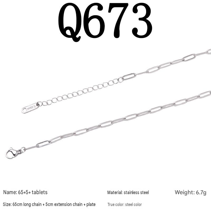 Q673/65 5piece necklace/steel color