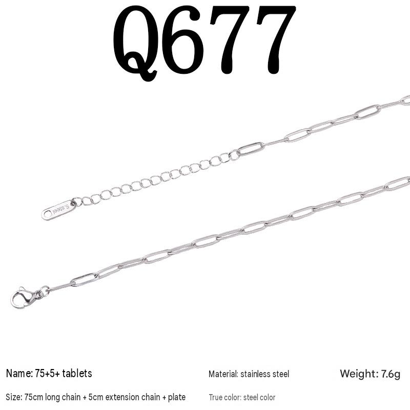 Q677/75 5piece necklace/steel color
