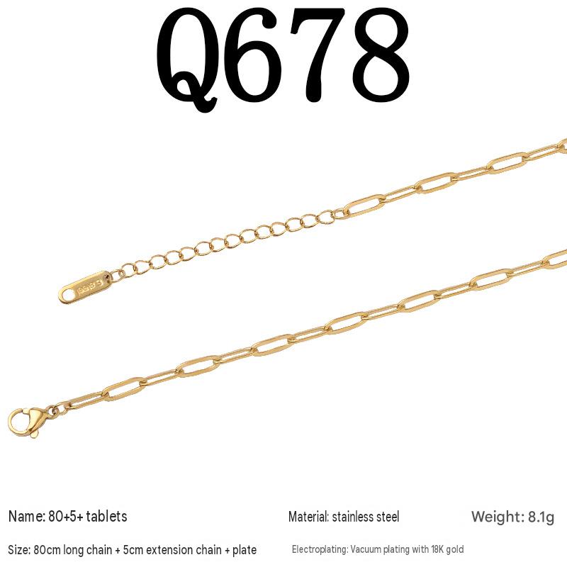 Q678/80 5piece necklace/empty plated with 18k real gold
