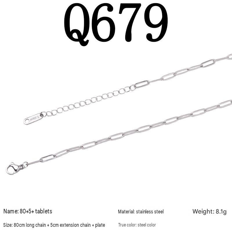 Q679/80 5piece necklace/steel color