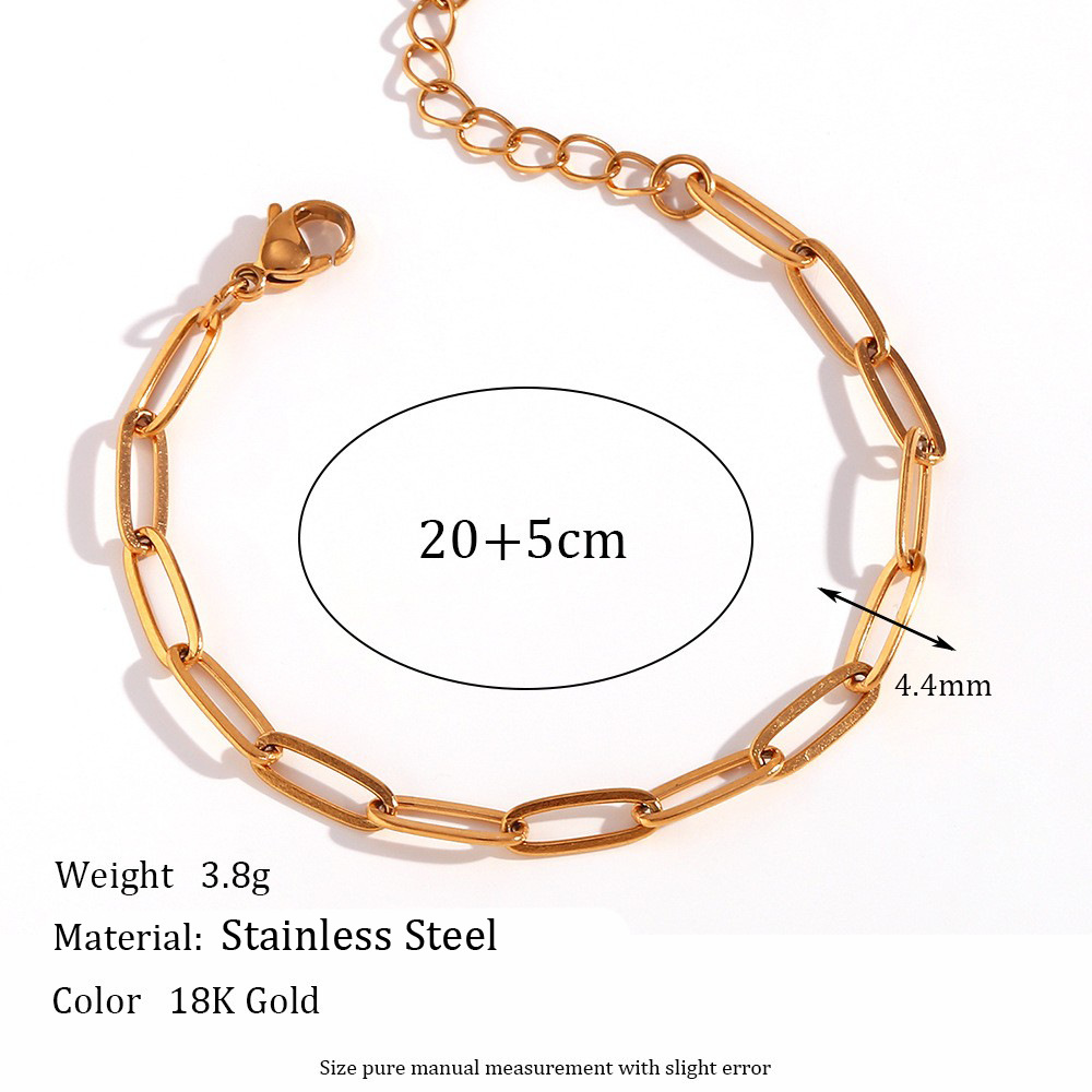 4.4mm paper clip chain-golden anklet -20cm  5cm