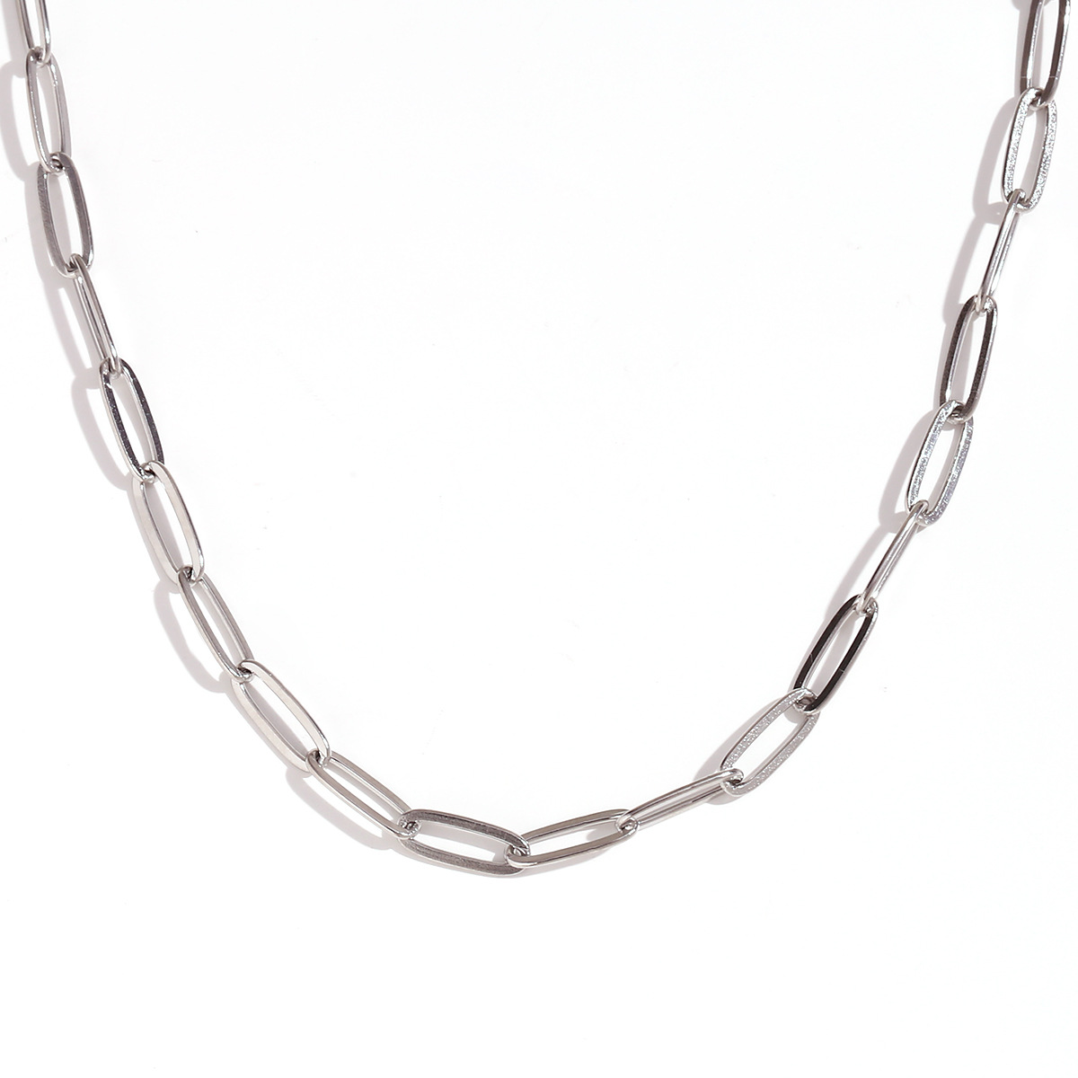 4.4mm paper clip chain-steel color waist chain -80cm  10cm