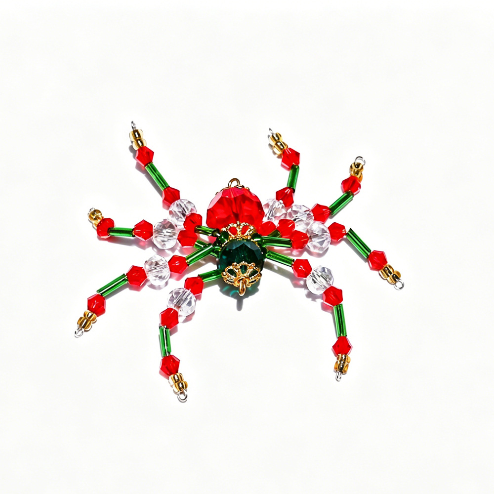 Red green white spider