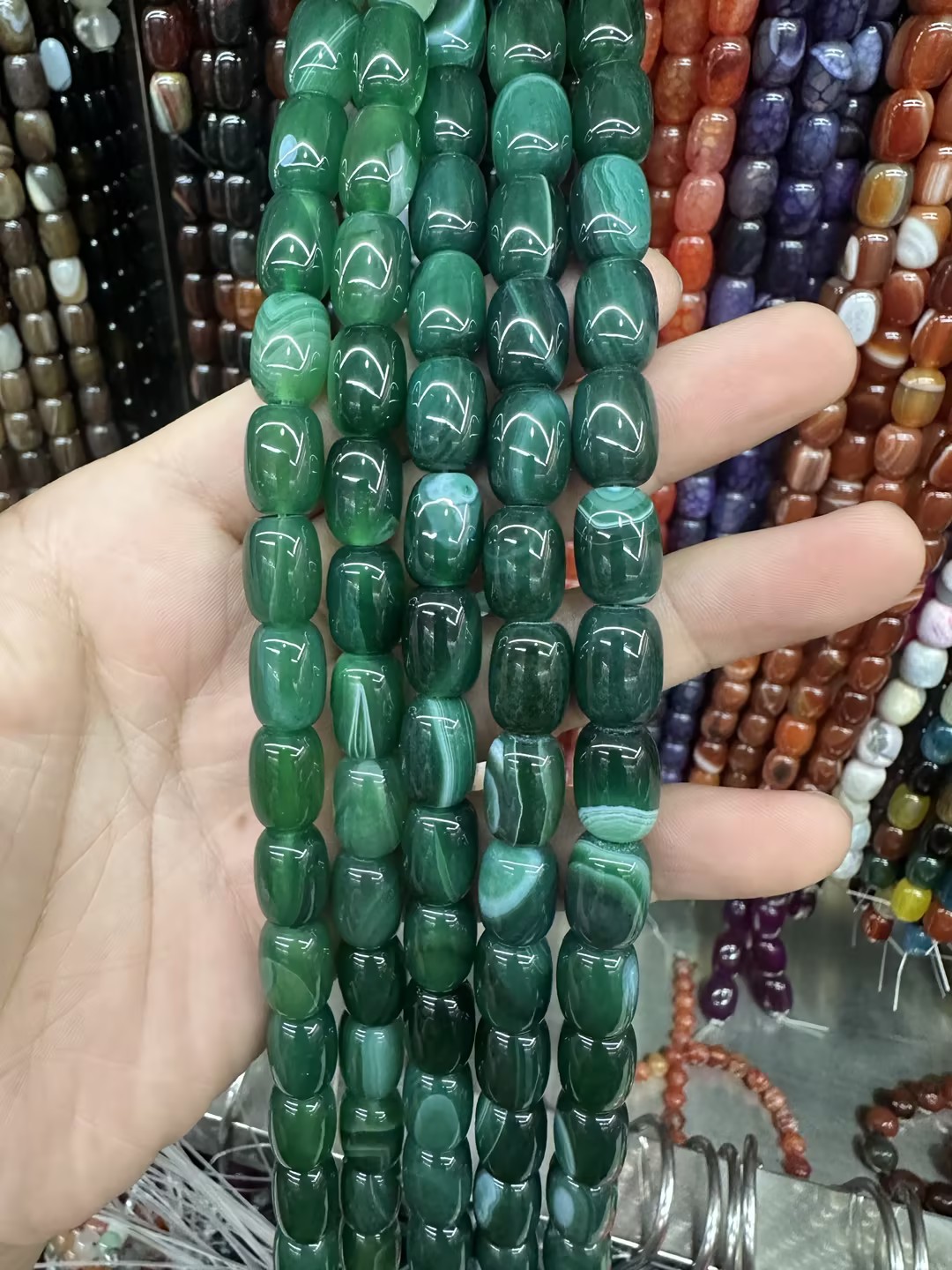 Green and white crystal
