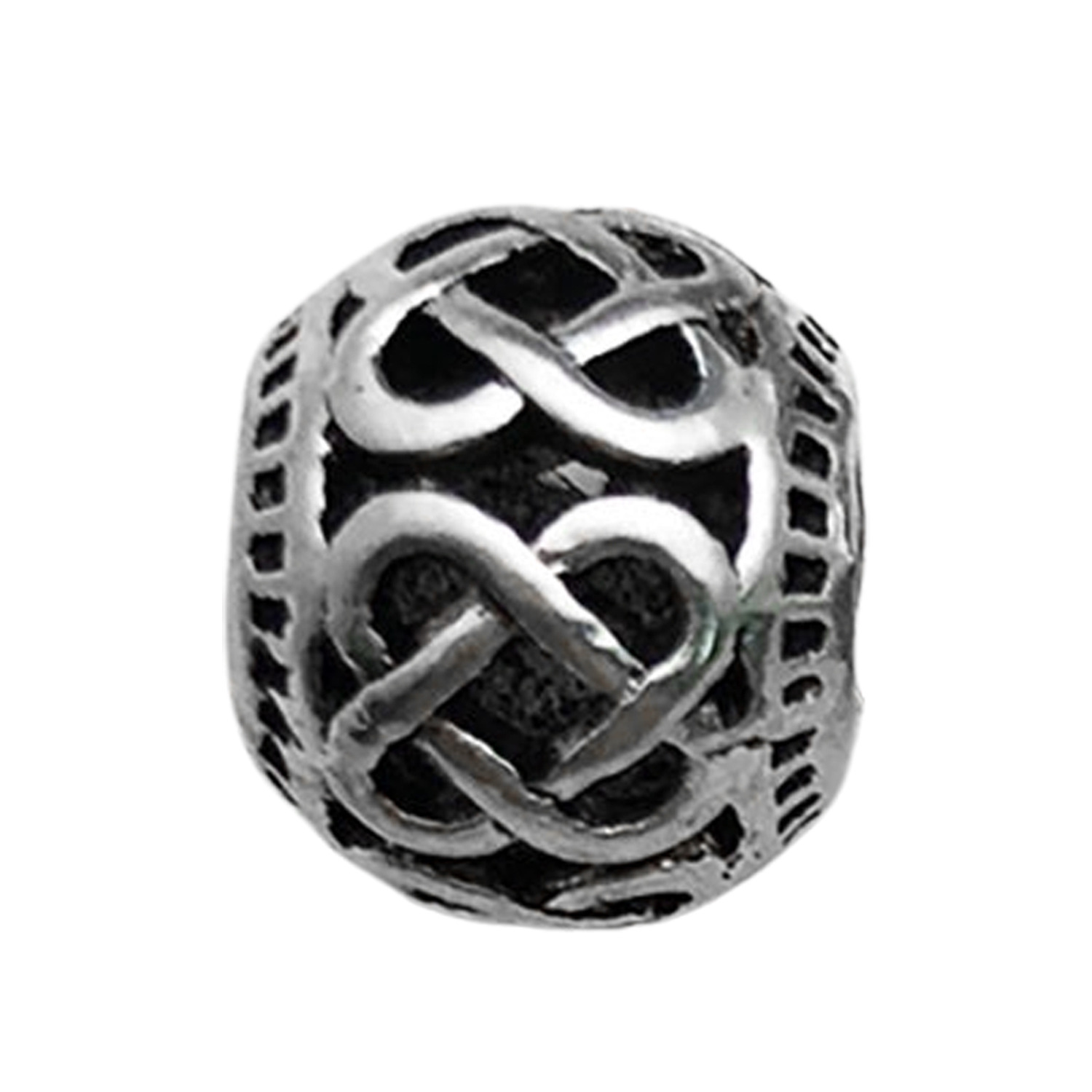 1 hollow chinese knot 9x11mm-1.2g-hole 4.8-16634