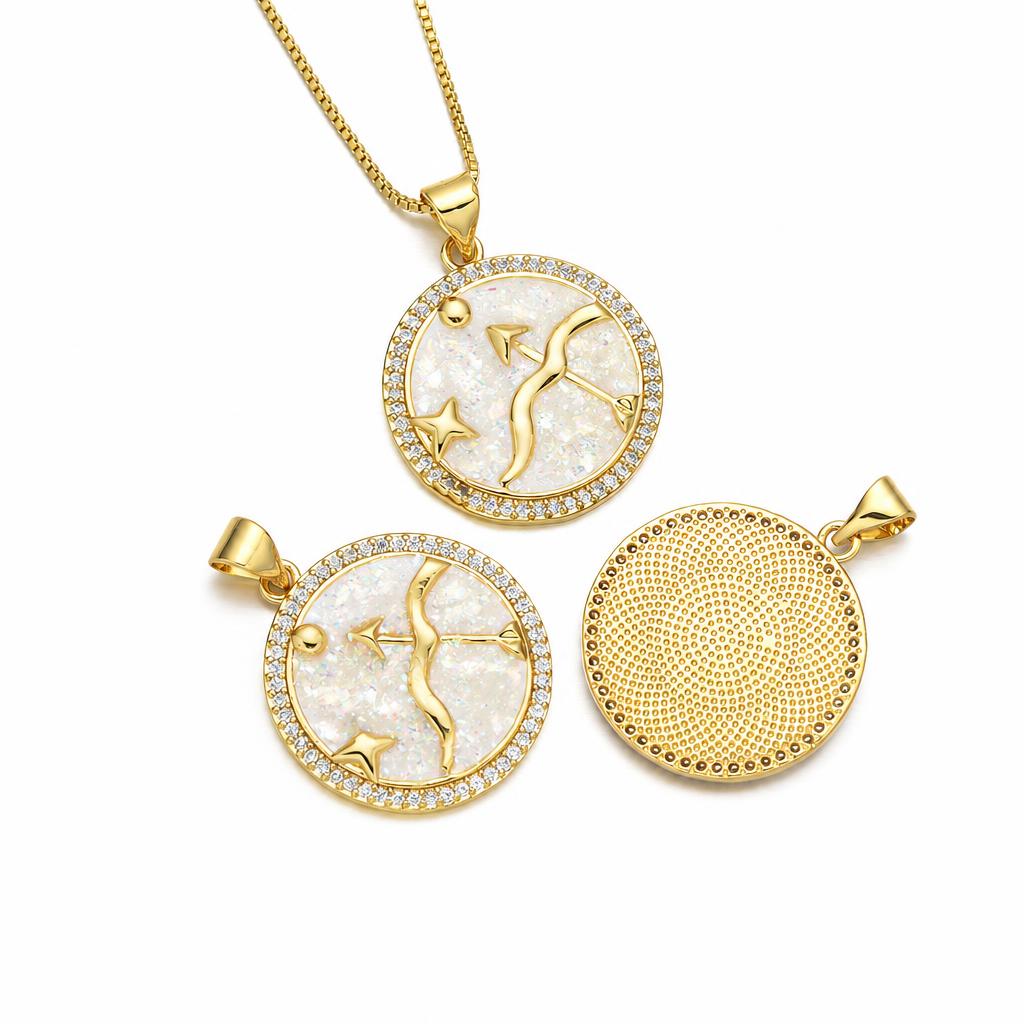 Sagittarius (colorful pink opal)