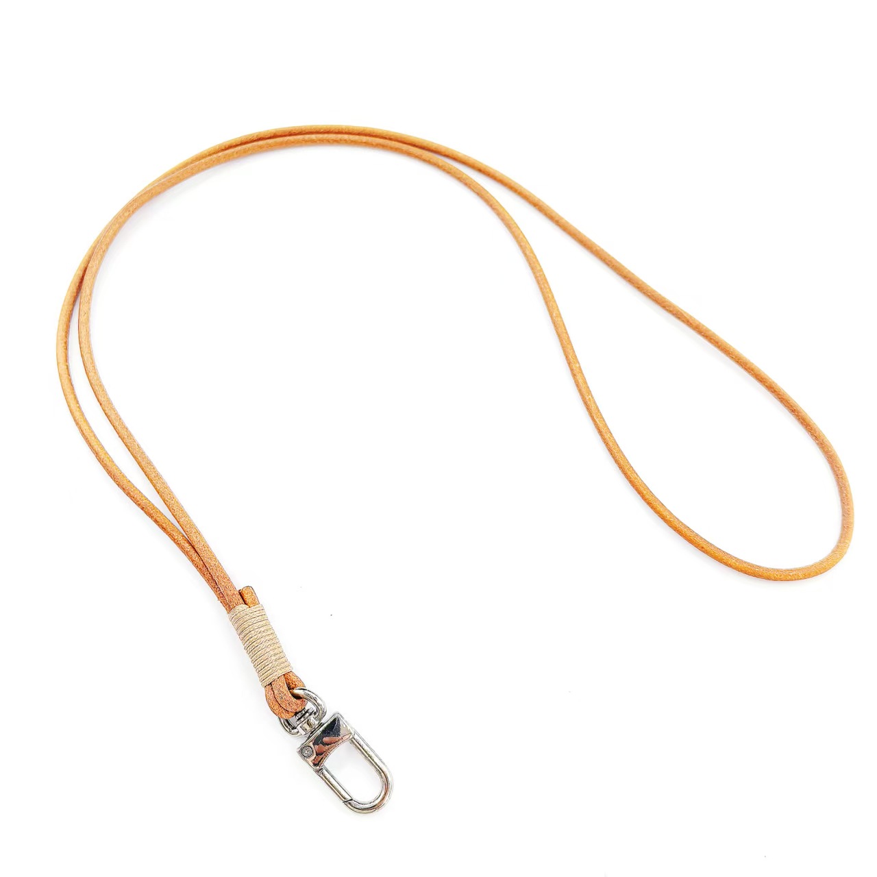 45cm Original color light brown necklace with silver buckle