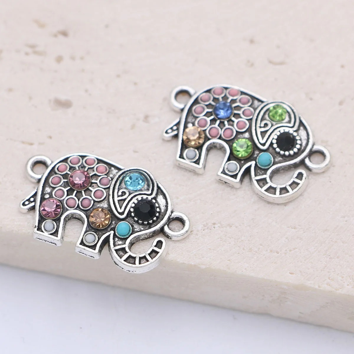 Colored diamond elephant