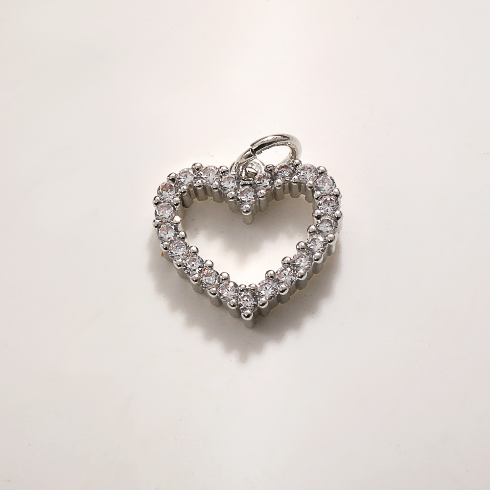 A986 platinum zircon heart