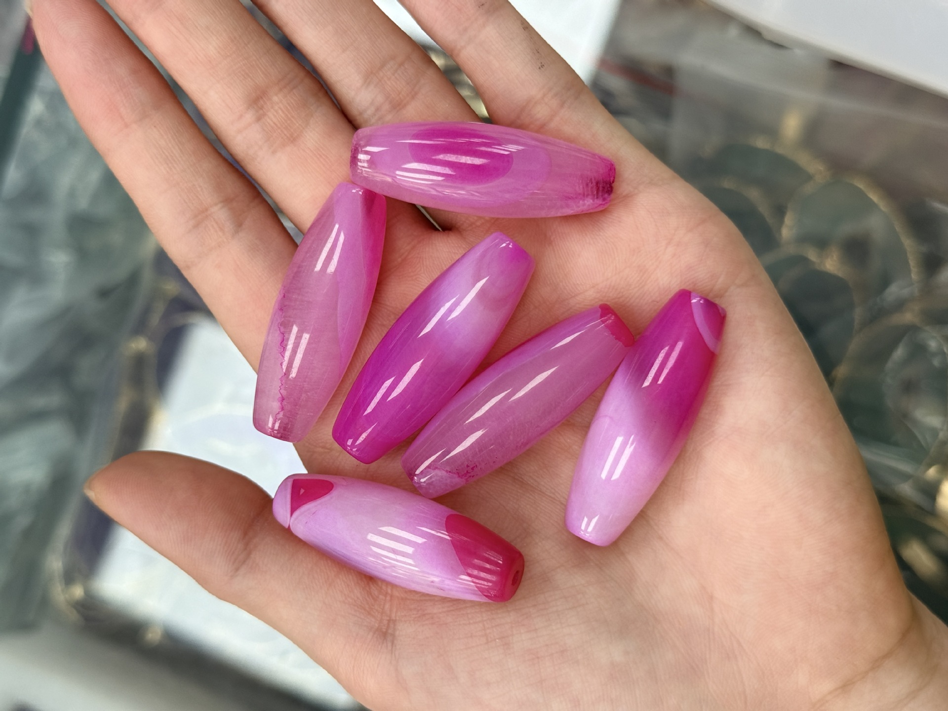 Dyed Rose Red Agate